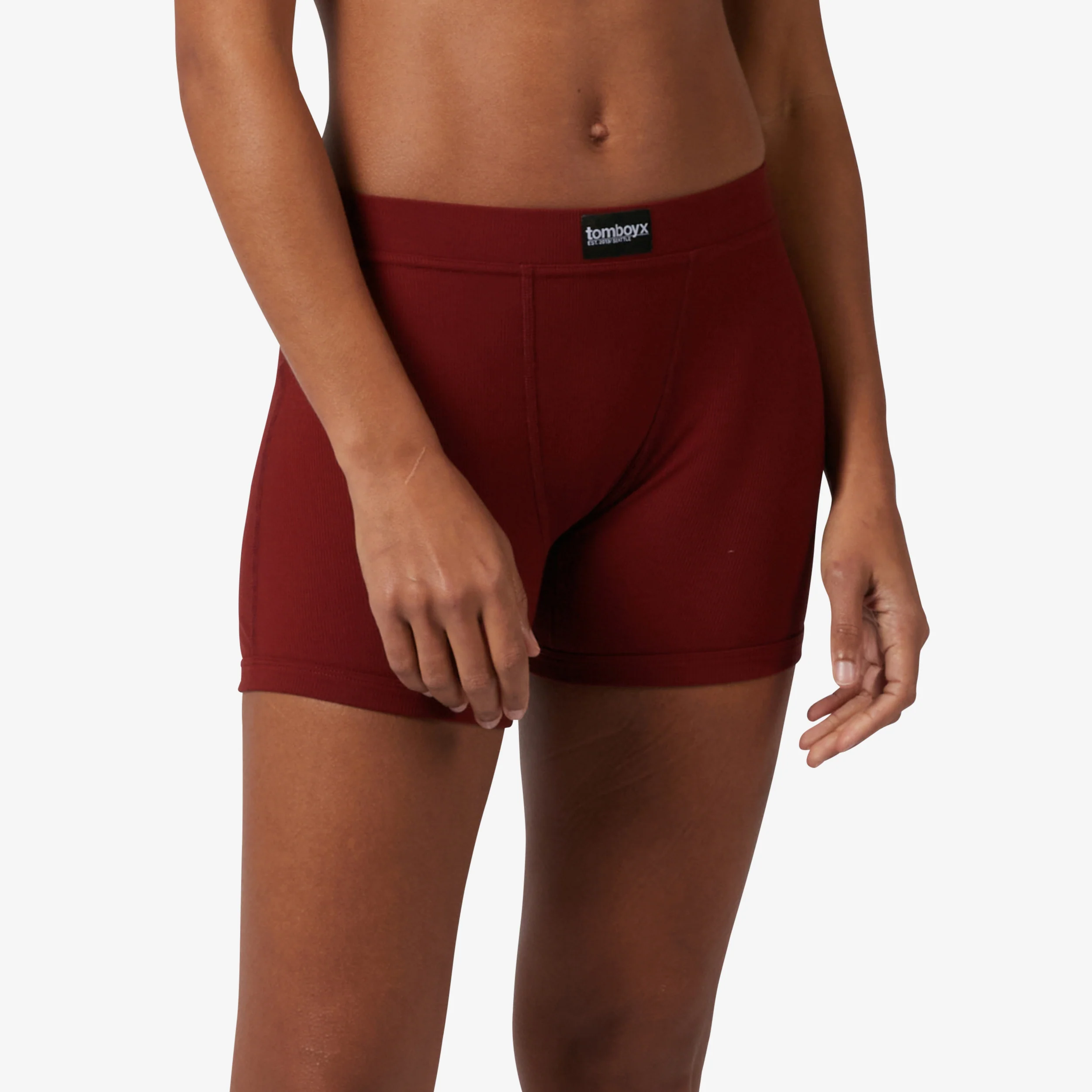 Bamboo Rib 4.5" Trunks - Burgundy - Image 3