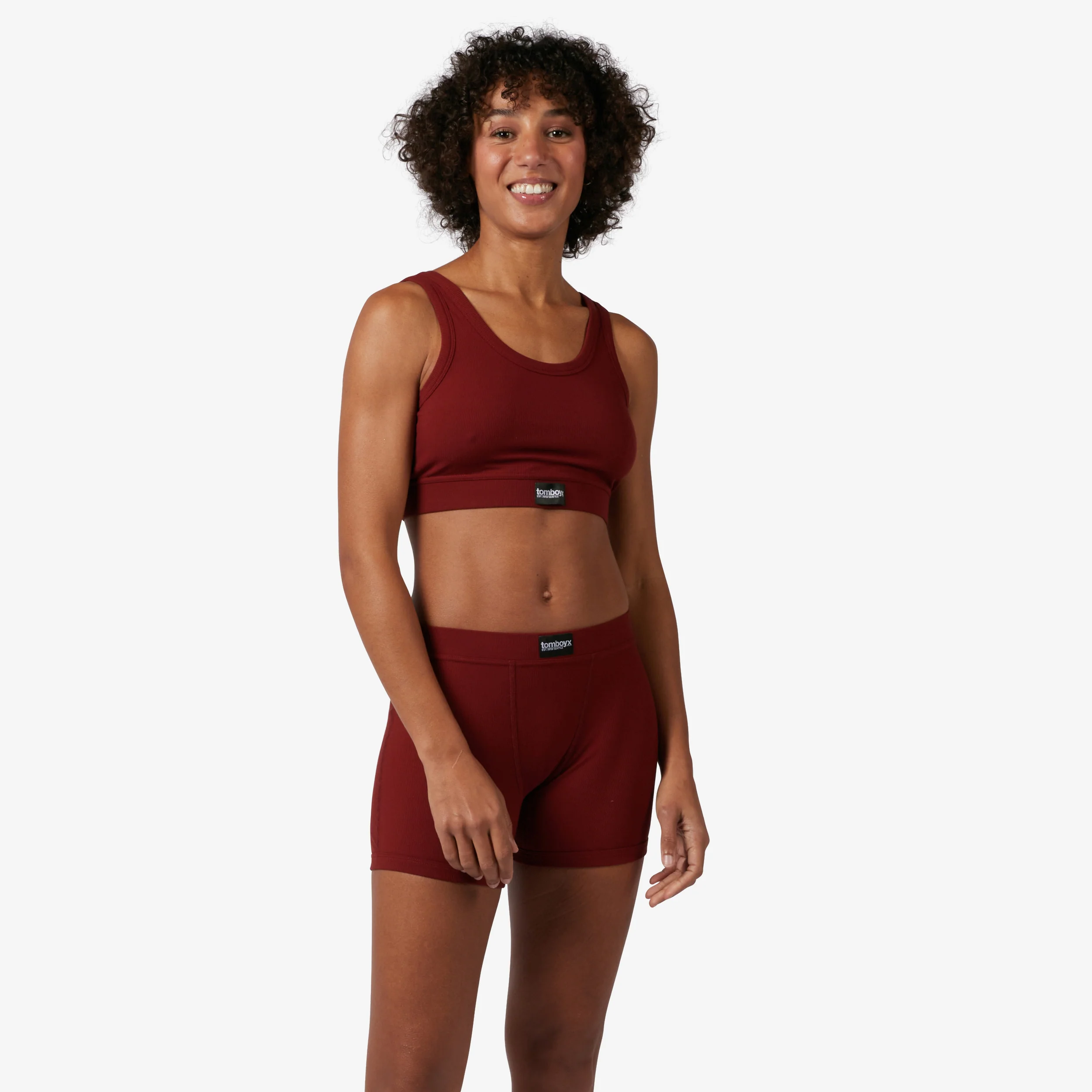 Bamboo Rib 4.5" Trunks - Burgundy - Image 4