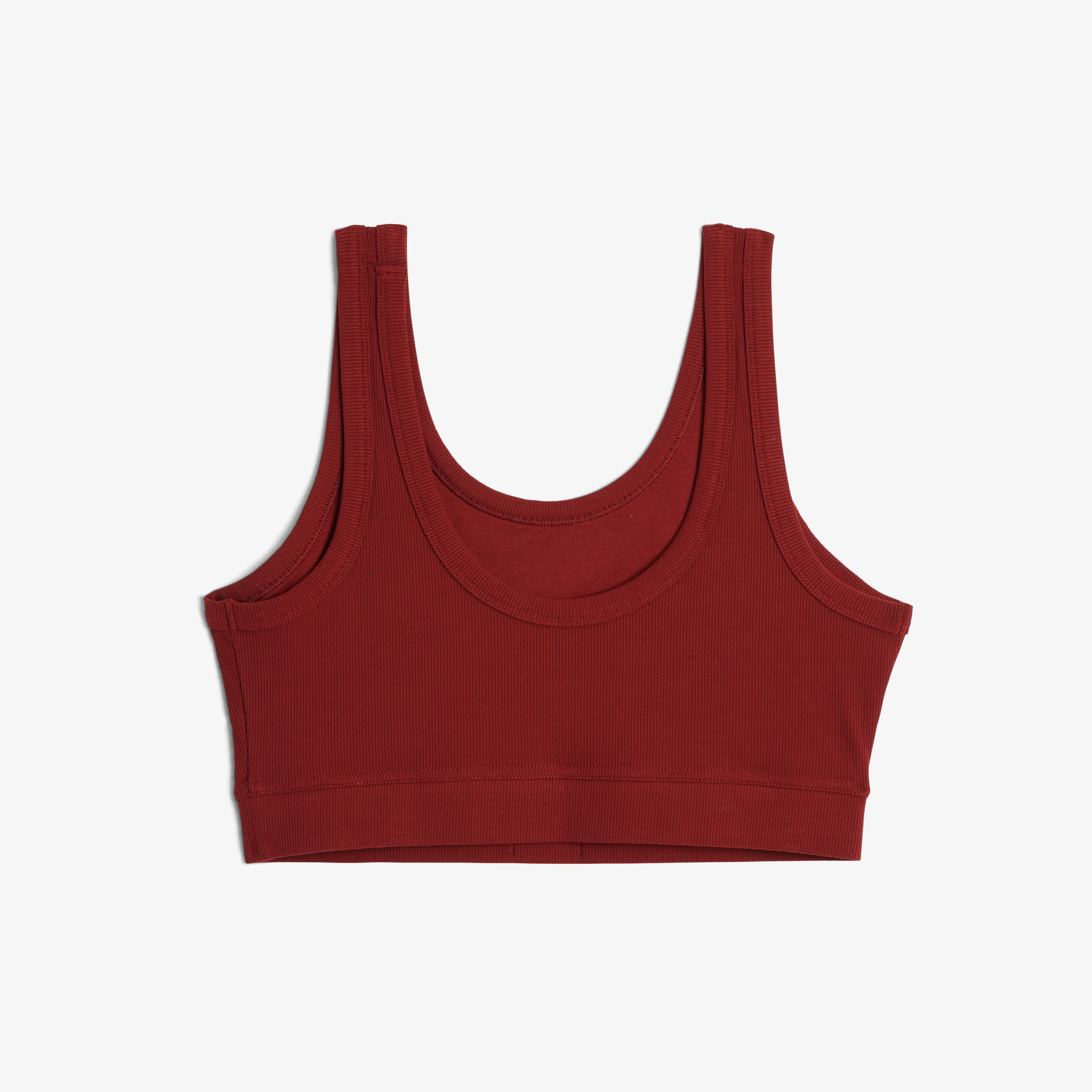 Bamboo Rib Essentials Soft Bra - Burgundy - Image 3
