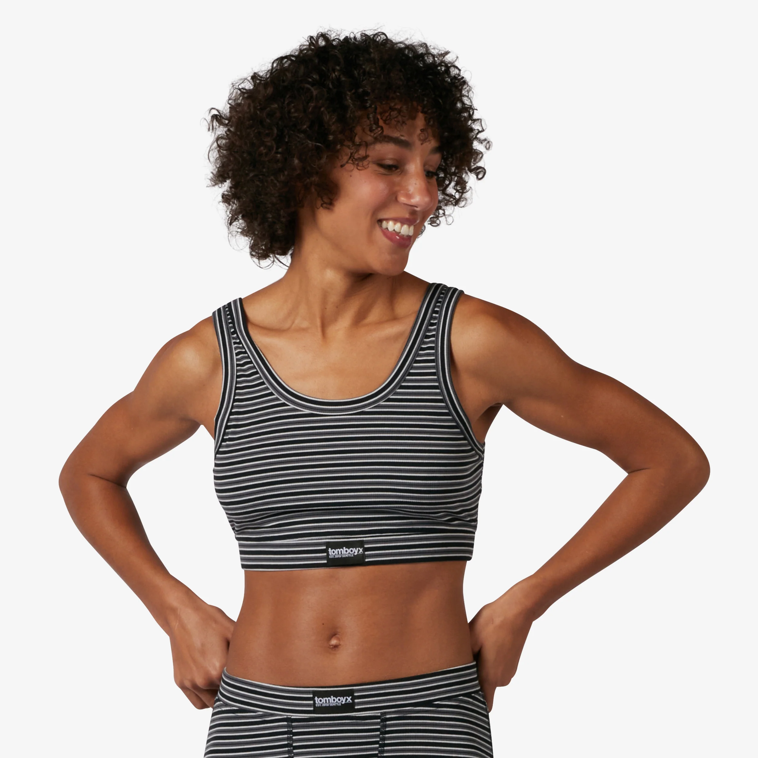 Bamboo Rib Essentials Soft Bra - Icy Stripe - Image 4