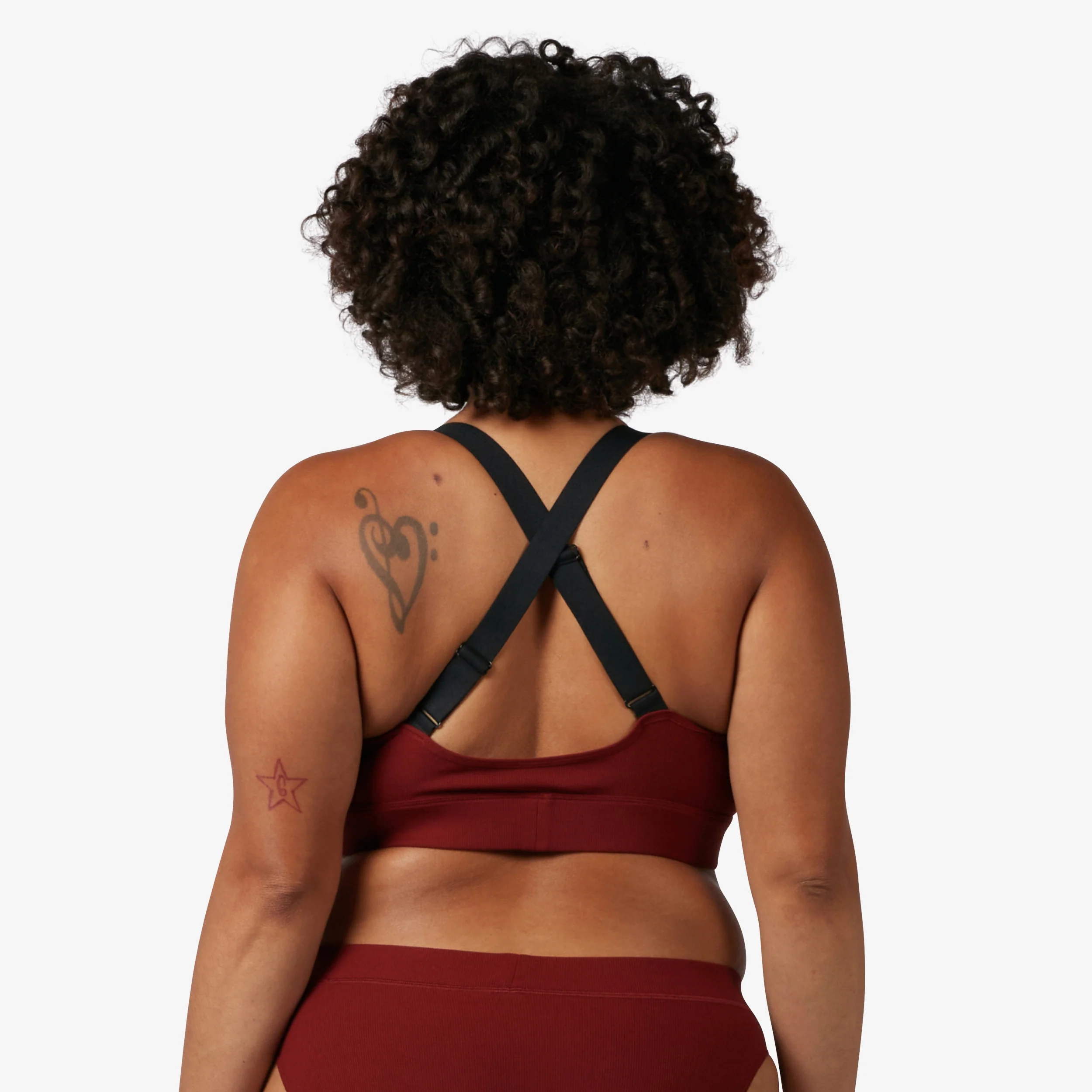 Bamboo Rib Lounge Bralette - Burgundy - Image 5