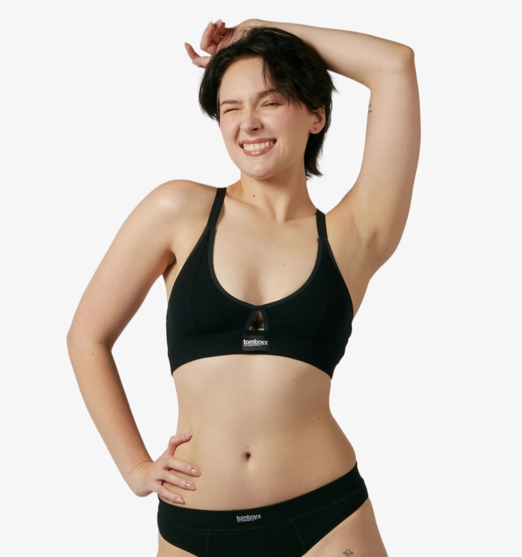 Bamboo Rib Lounge Bralette - Taupe - Image 4