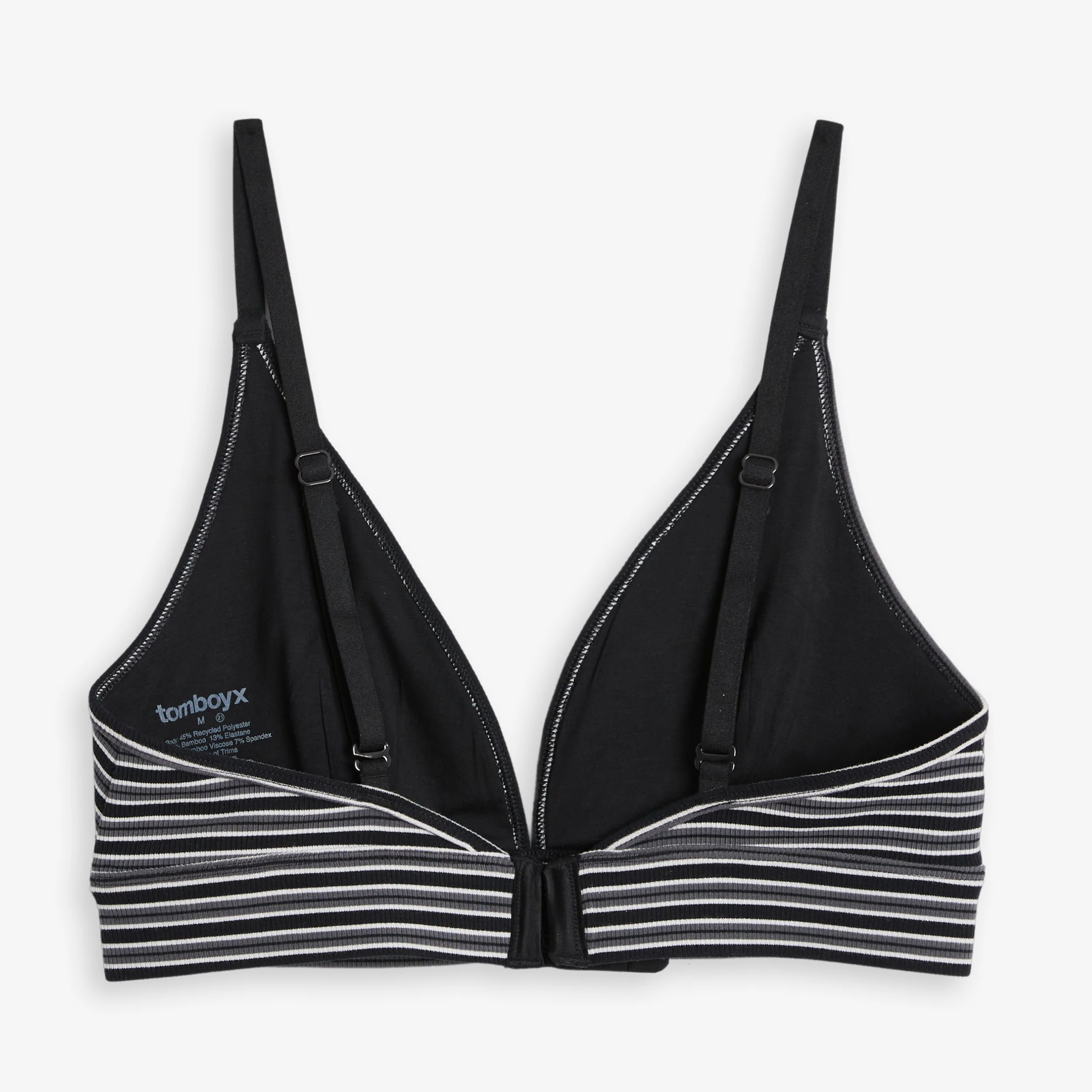 Bamboo Rib Triangle Bralette - Icy Stripe - Image 3
