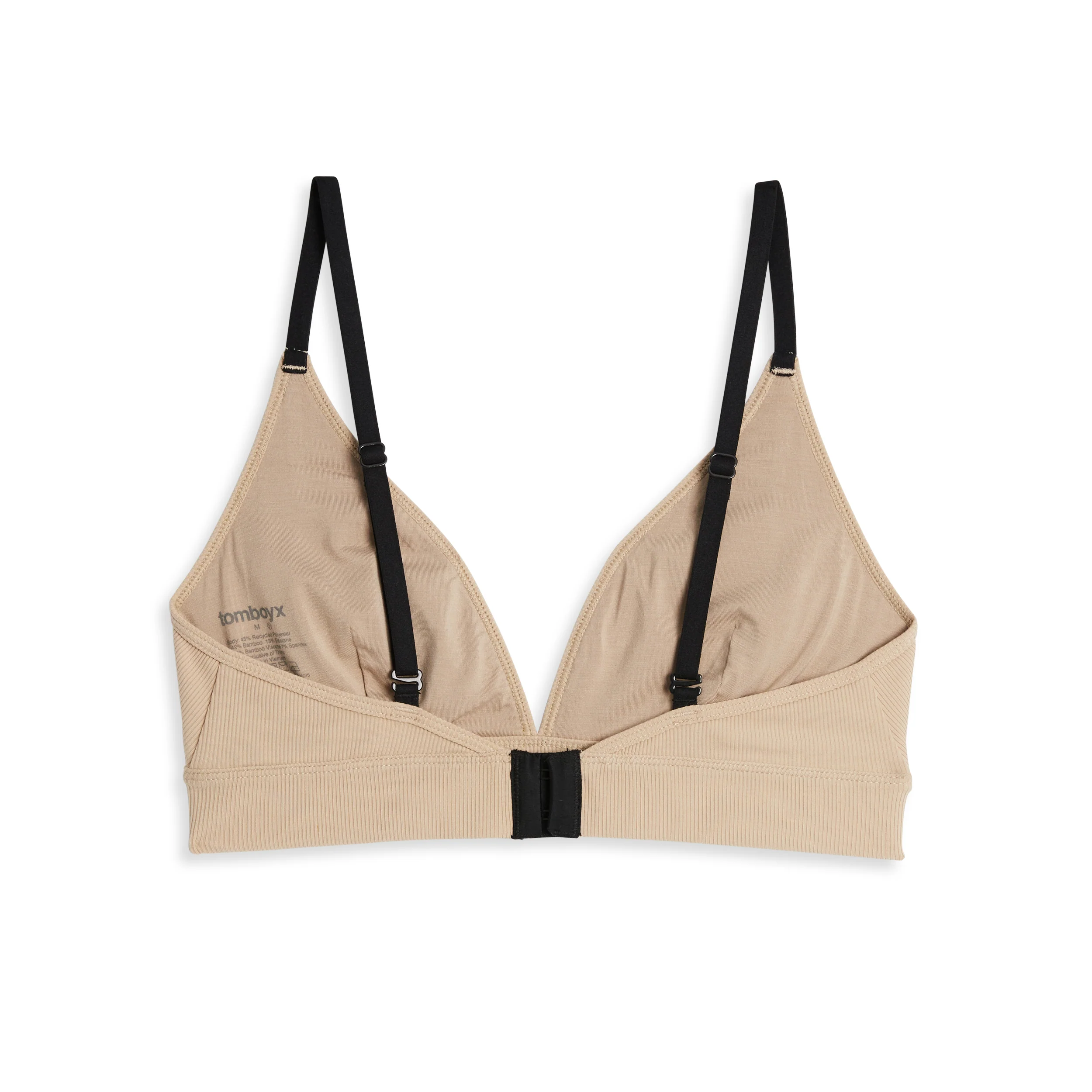 Bamboo Rib Triangle Bralette - Taupe - Image 3