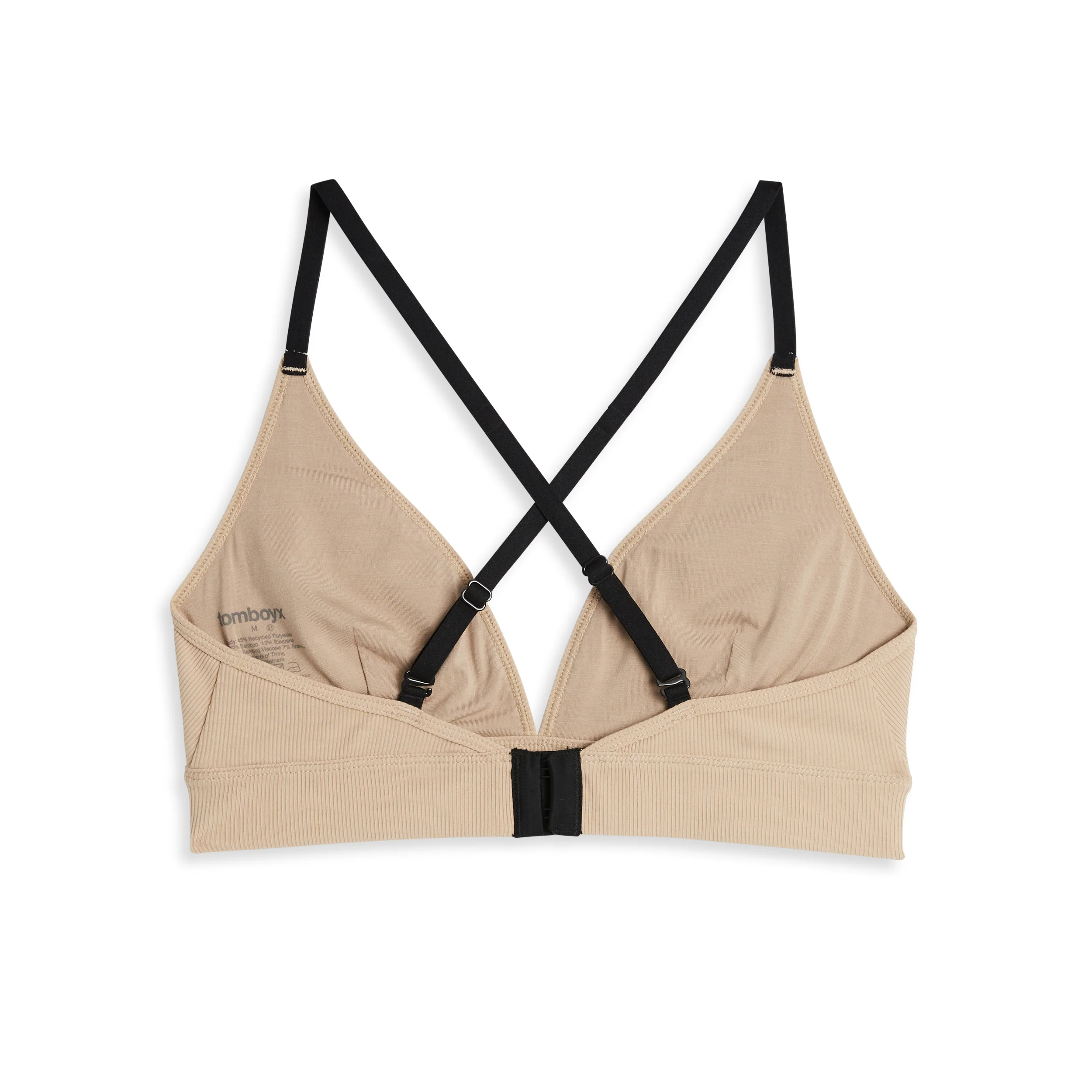 Bamboo Rib Triangle Bralette - Taupe - Image 4