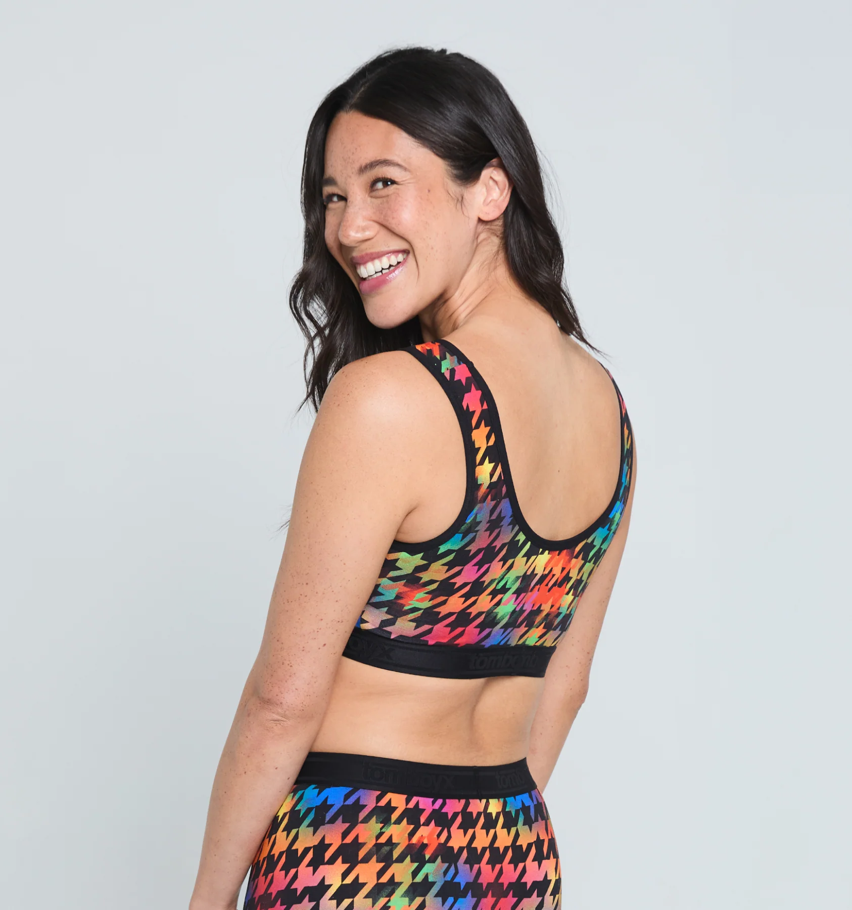 Essentials Soft Bra - Rainbow Houndstooth - Image 5