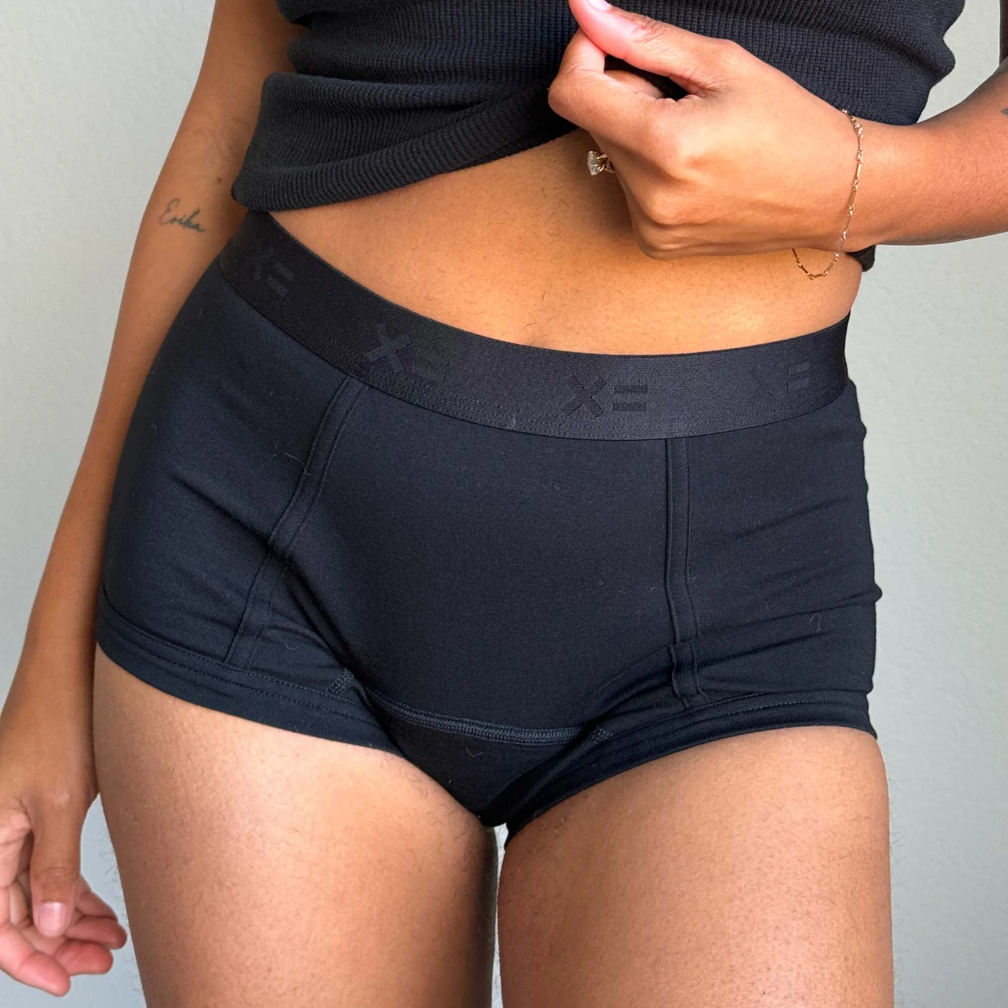 First Line Period Boy Shorts - X= Black - Image 3