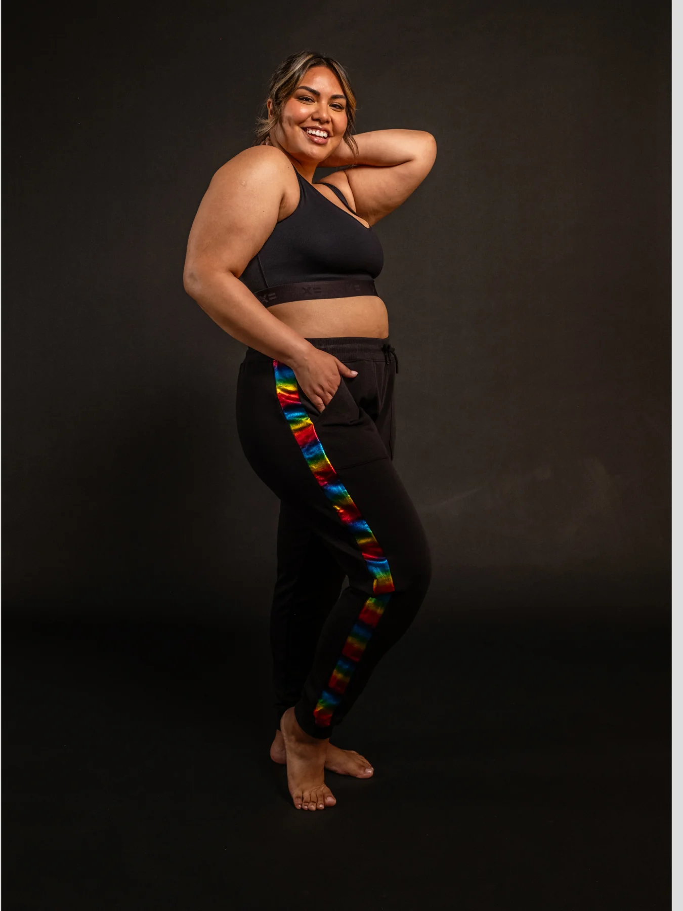 French Terry Jogger - Metallic Rainbow - Image 6