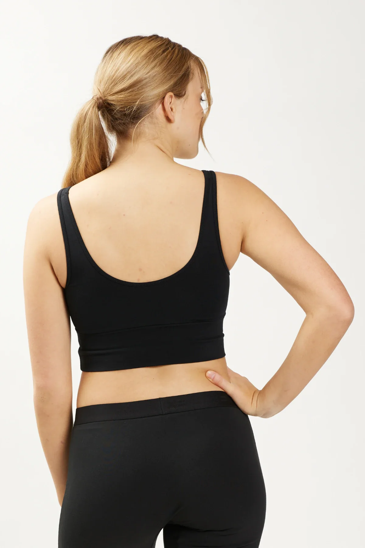 Longline Scoop Bra - X= Black - Image 5