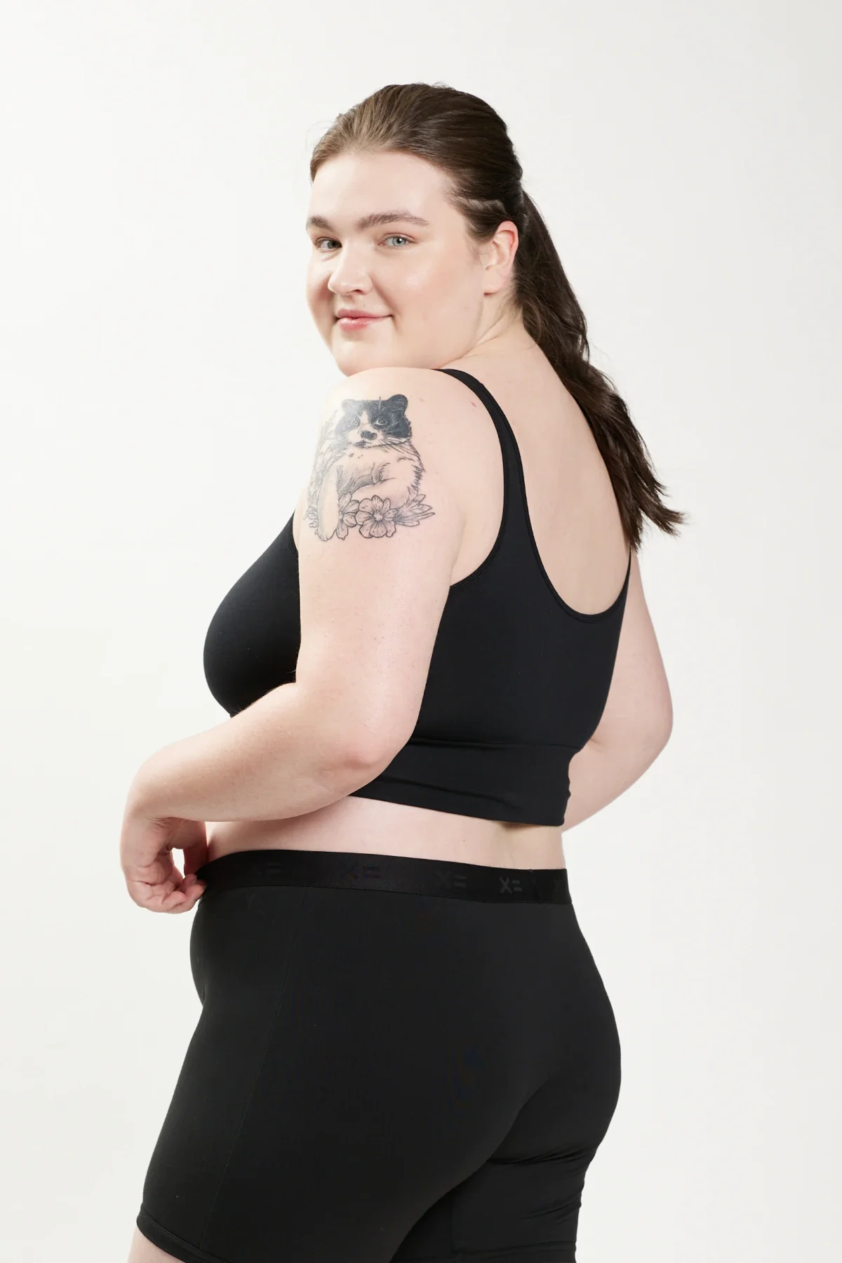 Longline Scoop Bra - X= Black - Image 7