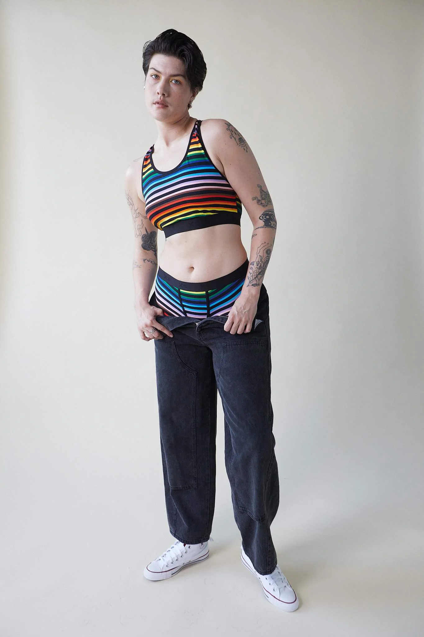Racerback Soft Bra - Progress Pride Stripes - Image 3