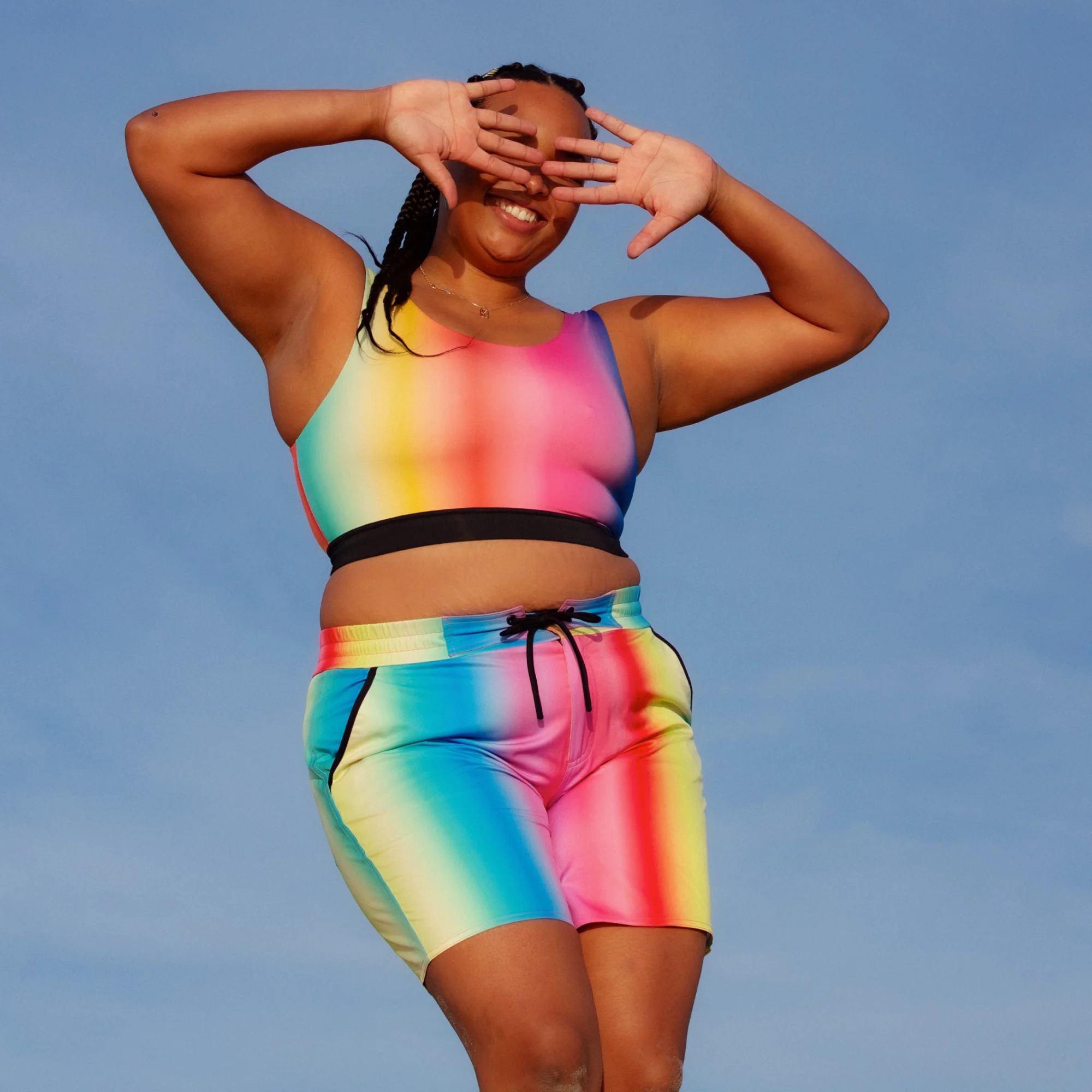 Swim Reversible Sport Top - Melting Rainbow - Image 4