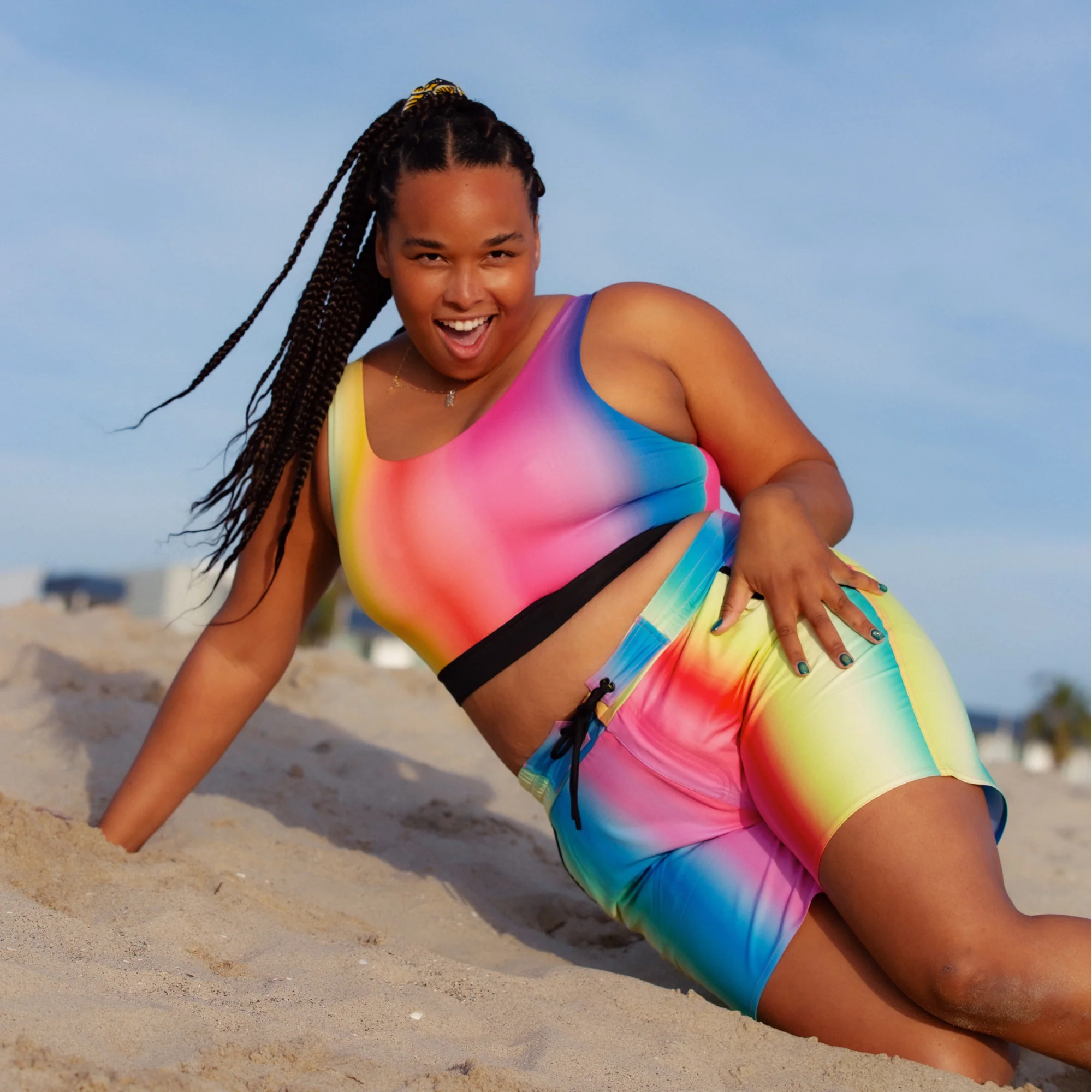 Swim Reversible Sport Top - Melting Rainbow - Image 3
