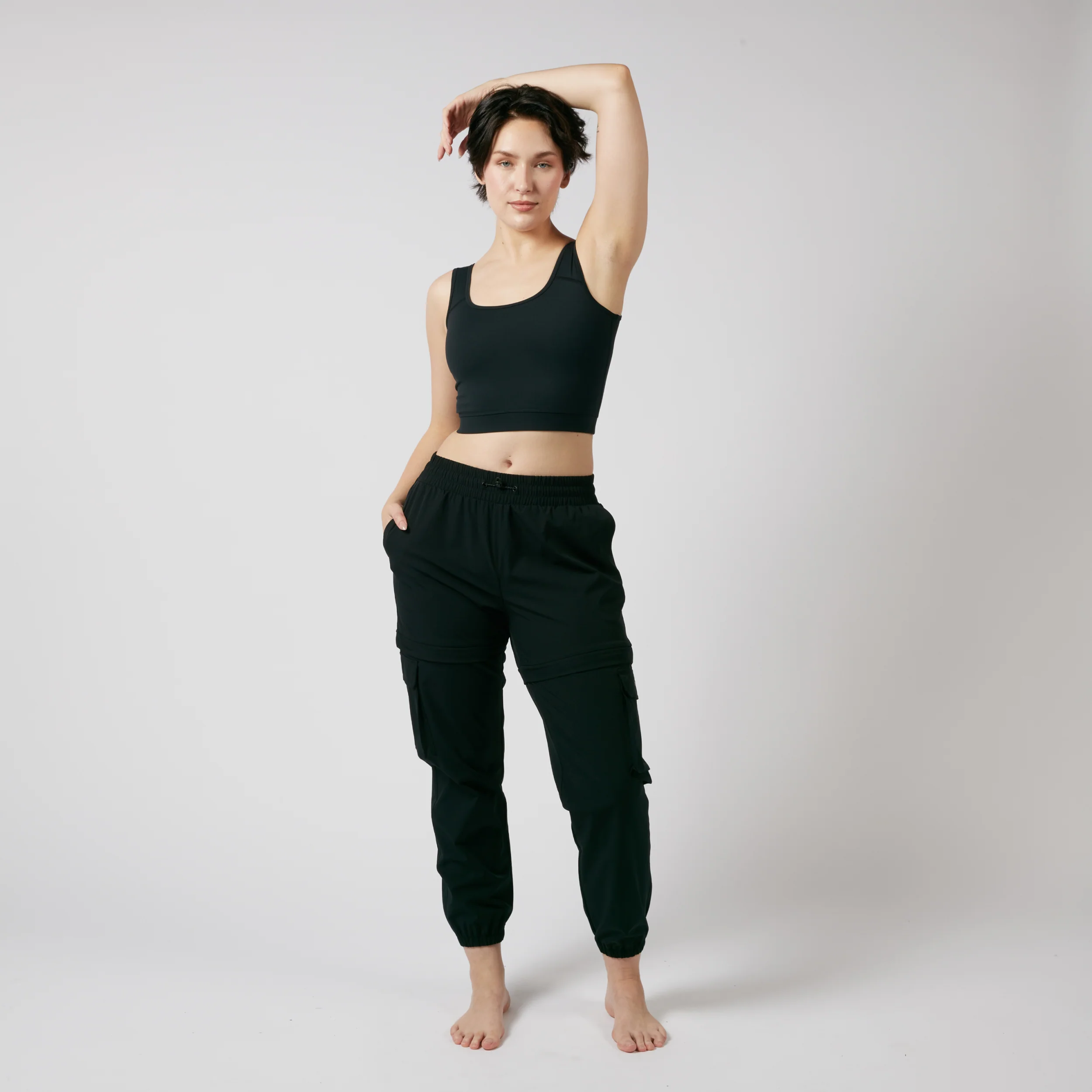 Zip-Off Running Jogger - Black - Image 8